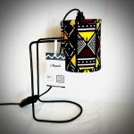 Akadi PoP (MB)  - Lampe de chevet ou bureau, motif Bogolan